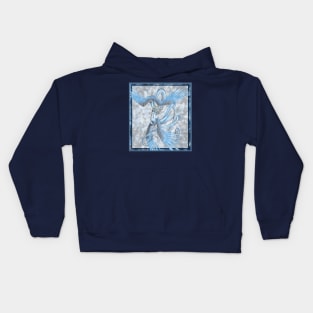 Moon Dragon Blue Kids Hoodie